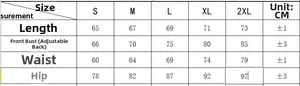 Tableau des tailles détaillé pour maillot de bain femme avec mesures CM de S à 2XL