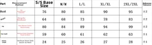 Size chart for women's two-piece swimsuit showing bust, waist, and hip measurements in cm