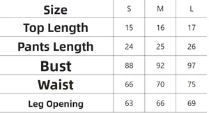 Size guide table for solid color halter bikini set showing S, M, and L dimensions
