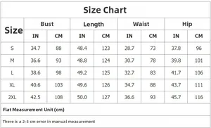 Tableau des tailles pour robe en jean femme avec mesures buste taille hanches en cm/pouces