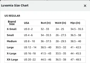 Size chart for women casual denim dress including bust waist and hip measurements in inches