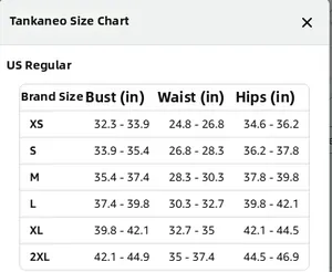 Size chart for women's faux shearling vest showing US measurements for chest and waist
