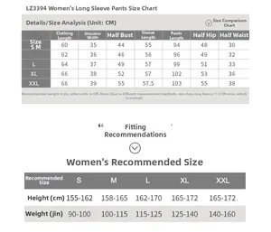 Tabella taglie dettagliata per pigiami in cotone a righe da donna dalla S alla XXL