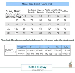 Detailed size chart for men's cotton plaid pajamas showing CM measurements and weight guide
