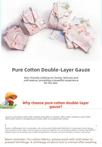 Détail de l'imprimé flamant rose sur le tissu pyjama en double gaze de coton respirant