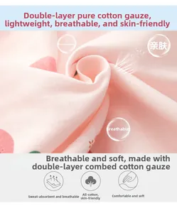 Detailed macro shot of pink double-layered combed cotton gauze fabric texture
