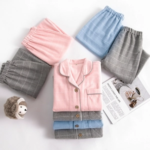 Kids 100% Brushed Cotton Pajamas Set Plaid Long Sleeve Button Sleepwear For Boys Girls Soft Warm Homewear Loungewear Set