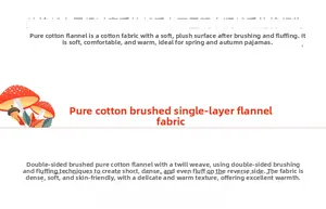 Detail aus gebürstetem Baumwollstoff für Pyjamas mit weicher Textur und Köperbindung