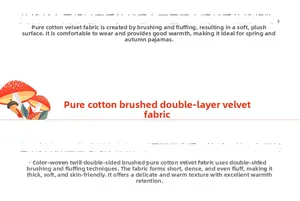 Detailing pure cotton double-sided brushed fabric for warm and soft winter pajamas