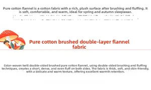 Detailed chart of brushed cotton flannel fabric for warm autumn children's pajamas