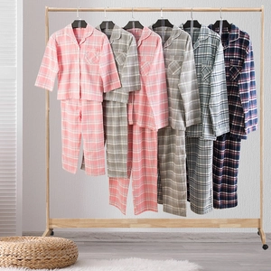 Kids 100% Cotton Brushed Plaid Pajama Set Long Sleeve Top And Pants Minimalist Homewear For Boys Girls Sleepwear