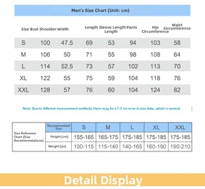 Tableau des tailles détaillé pour pyjamas en polaire corail avec mesures de la taille S à XXL