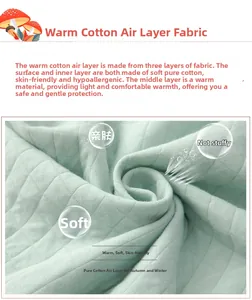 Macro detail of breathable three-layer quilted cotton fabric for thermal pajamas
