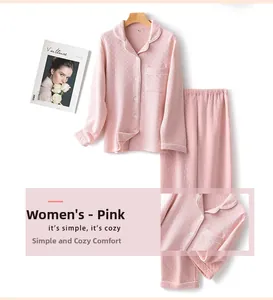 Detail view of pink quilted air layer pajamas for women with diamond texture and buttons