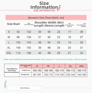 Tableau des tailles détaillé pour nuisette en coton femme avec mesures et conseils