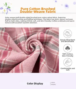 Gros plan sur un tissu en coton à carreaux rose et blanc, texture brossée douce