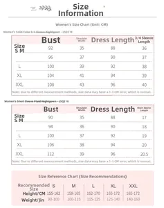 Detailed size chart for cotton nightdress showing measurements in cm and weight guide