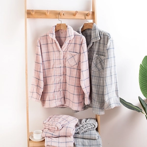 Pyjama épais en polaire corail à carreaux pour enfants et parents en rose et bleu