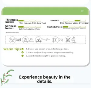 Size guide and washing instructions for cotton pajamas showing thin and loose fit specs