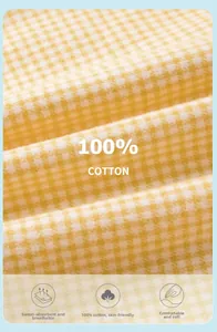 Makroaufnahme von Gingham-Stoff aus 100% Baumwolle, atmungsaktiv und hautnah