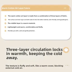 Three-layer thermal air layer cotton fabric detail for cozy long-sleeved pajamas