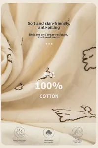 Detail of 100% cotton waffle fabric featuring cute cartoon dog embroidery for cozy homewear
