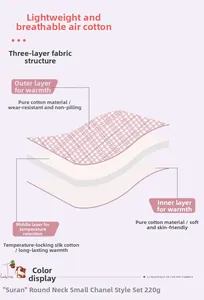 Detailed three-layer structure of 220g air cotton loungewear for warmth and softness