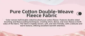 Détail du tissu en coton brossé double face épais avec texture thermique douce et tissage sergé