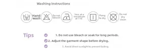 Guide d'entretien pour pyjama en coton homme avec icônes de lavage et repassage
