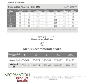 Guide des tailles pour pyjama homme en coton comprenant les mesures du S au XXL