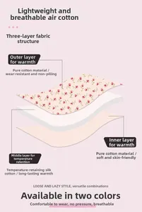 Three-layer thermal air cotton structure with floral cotton outer and warm silk-cotton filling