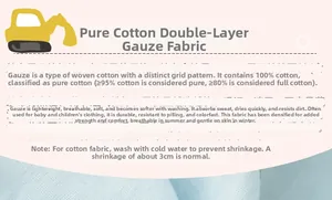 Texture de gaze en pur coton double couche respirante pour pyjamas d'enfants