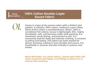 Detail view of 100% cotton double gauze fabric with breathable textile properties