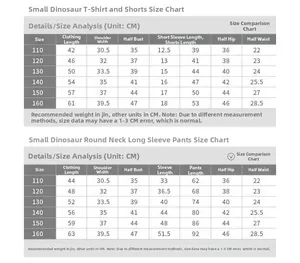 Guide des tailles détaillé pour pyjamas coton enfants avec mesures de vêtements