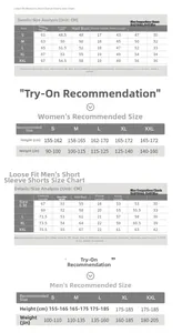 Detailed size chart for cotton pajamas set including shirt and shorts measurements