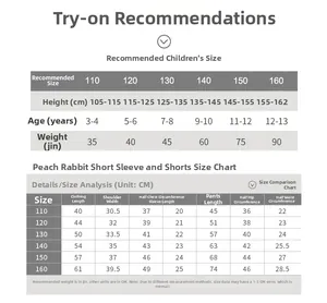 Tableau des tailles détaillé pour pyjama enfant avec mesures pour les tailles 110 à 160