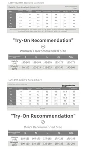 Detailed size chart for men and women cotton pajama sets with measurements and fit guide