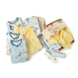 Ensemble pyjama enfant en coton avec imprimés mignons et hauts à boutons confort