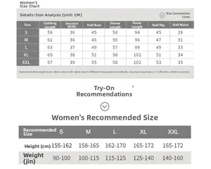 Detailed size chart for thick warm cotton pajama sets including top and pants measurements