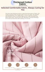 Detailed view of pink striped 3-layer thermal cotton fabric for winter loungewear