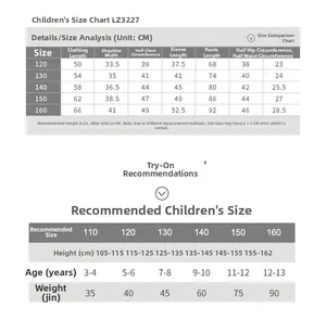 Guide des tailles pour ensemble thermique enfant avec mesures précises et recommandations