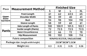 Detailed size chart with measurements for cartoon sheep pajama set in S to XL sizes