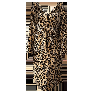 Peignoir à capuche épais en flanelle à motif léopard avec ceinture pour couples