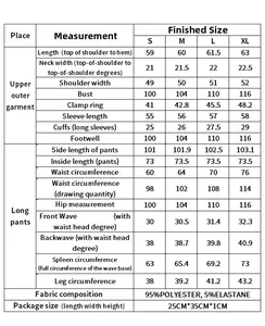 Detailed size guide for women's lace pajamas set including top and pants measurements