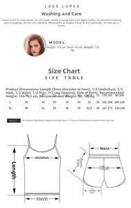 Tableau des tailles détaillé pour pyjama en soie glacée avec conseils d'entretien