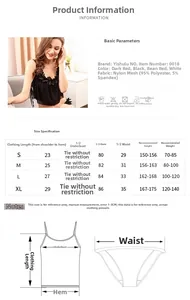 Detailed size chart for lace lingerie set including length and weight recommendations