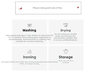 Detailed garment care guide for lace lingerie including washing and ironing instructions
