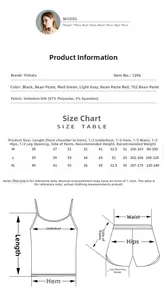 Tableau des tailles pour ensemble de nuit en soie avec détails du tissu et mesures