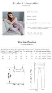 Size chart for women's lace satin pajama set with detailed garment measurements