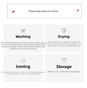 Detailed care instructions and washing guide for ice silk pajamas with textile icons